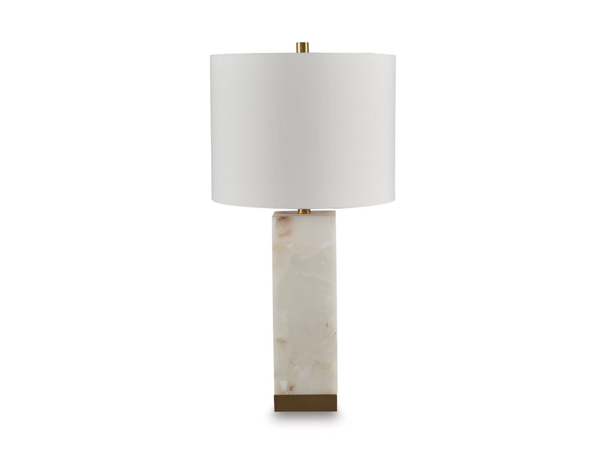 White/Gold Finish table lamp, full product view