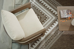 Dark Brown/White Outdoor Swivel Glider Chair, product view 5 - 5