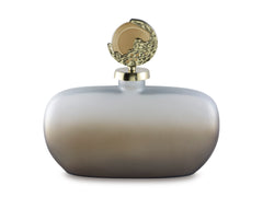 Taupe/Gold Finish 11.75-inch height decorative jar, product view 3 - 3