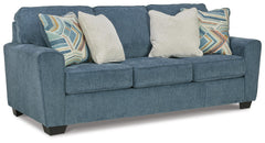 Blue, complete sofa angled view - 3
