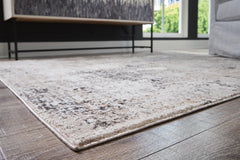 Black/Gray/Cream 95.38" x 125.38", pile and edge detail - 3