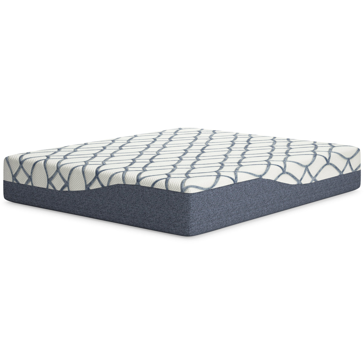 White/Blue California King, full mattress product view