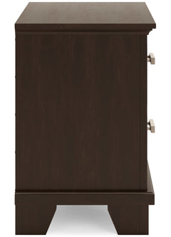 Dark Brown, side view of nightstand - 4