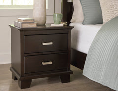 Dark Brown, nightstand in room setting - 5