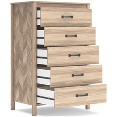 Tan, chest with drawers open - 2