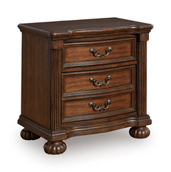 Brown, complete nightstand, angled view - 1