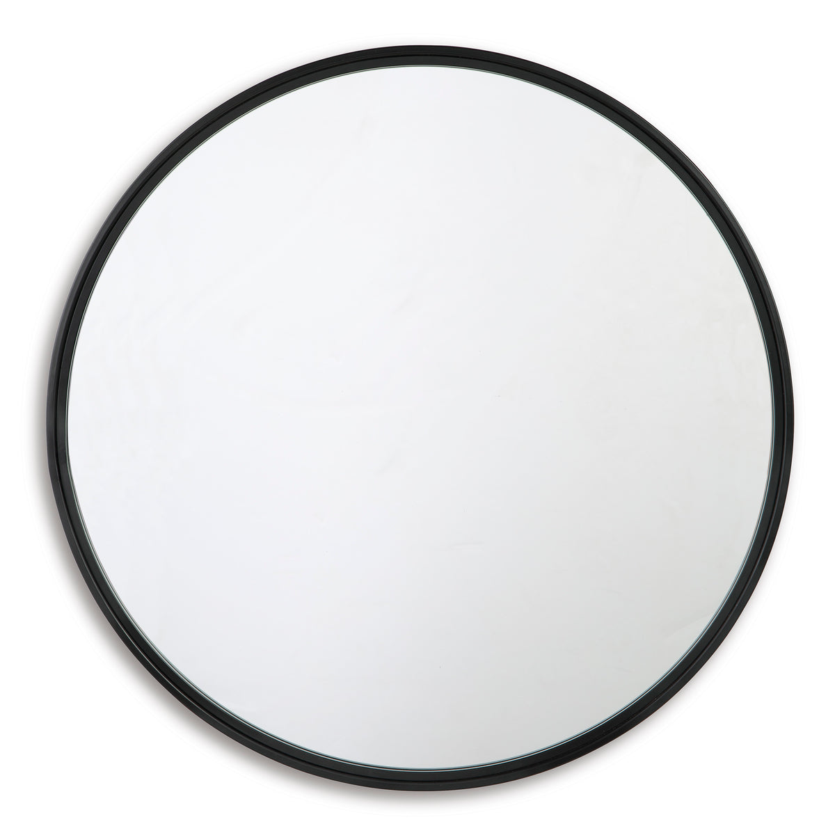 Black Brocky round mirror, full product view