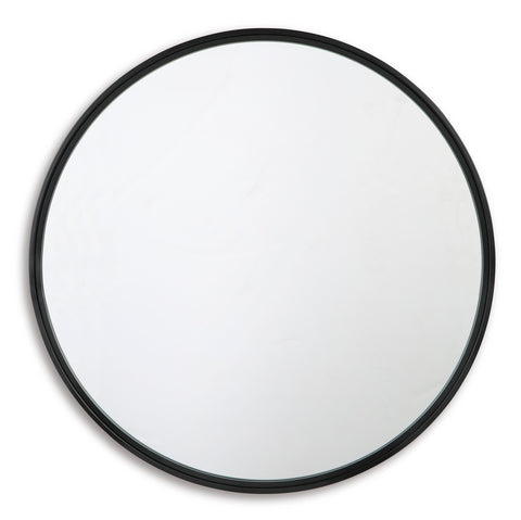 Brocky Black Metal Round Wall Mirror