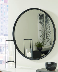 Black Brocky round mirror, product view 4 - 4
