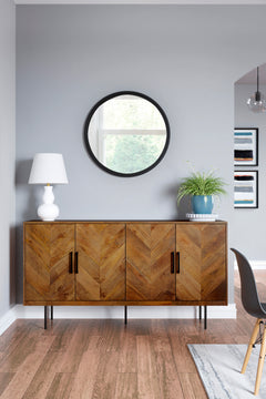 Black Brocky round mirror, product view 5 - 5