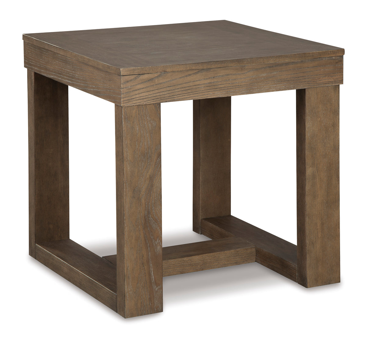 Gray Square End Table, full product view