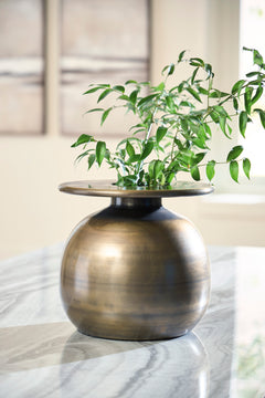 Antique Brass Finish 11.38-inch height vase, full product view - 1