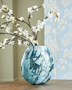 Iridescent Teal 11.75-inch height vase, full product view - 5