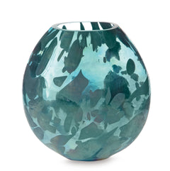 Iridescent Teal 11.75-inch height vase, product view 2 - 6