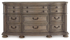 Light Brown, full front view of dresser - 3
