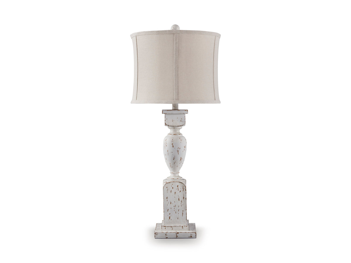 Antique White table lamp, full product view