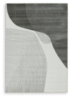 Gray/Ivory 59.88" x 83.75", complete rug design; representative size - 5