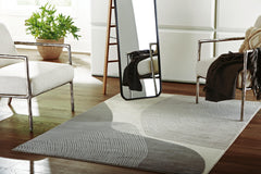 Gray/Ivory 59.88" x 83.75", room view; furniture excluded - 6
