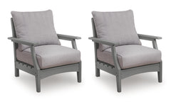 Gray / Outdoor Lounge Chair Set, complete set of two chairs - 1
