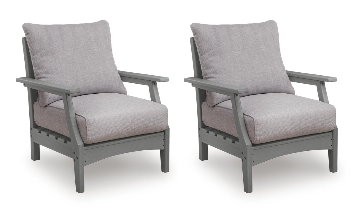 Gray / Outdoor Lounge Chair Set, complete set of two chairs