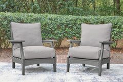 Gray / Outdoor Lounge Chair Set, both chairs in outdoor setting; other furniture excluded - 2