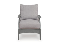 Gray / Outdoor Lounge Chair Set, one chair front view; two included - 4