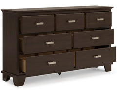 Dark Brown, dresser with drawers open - 2