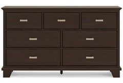 Dark Brown, full front view of dresser - 3