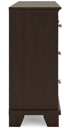 Dark Brown, side view of dresser - 4