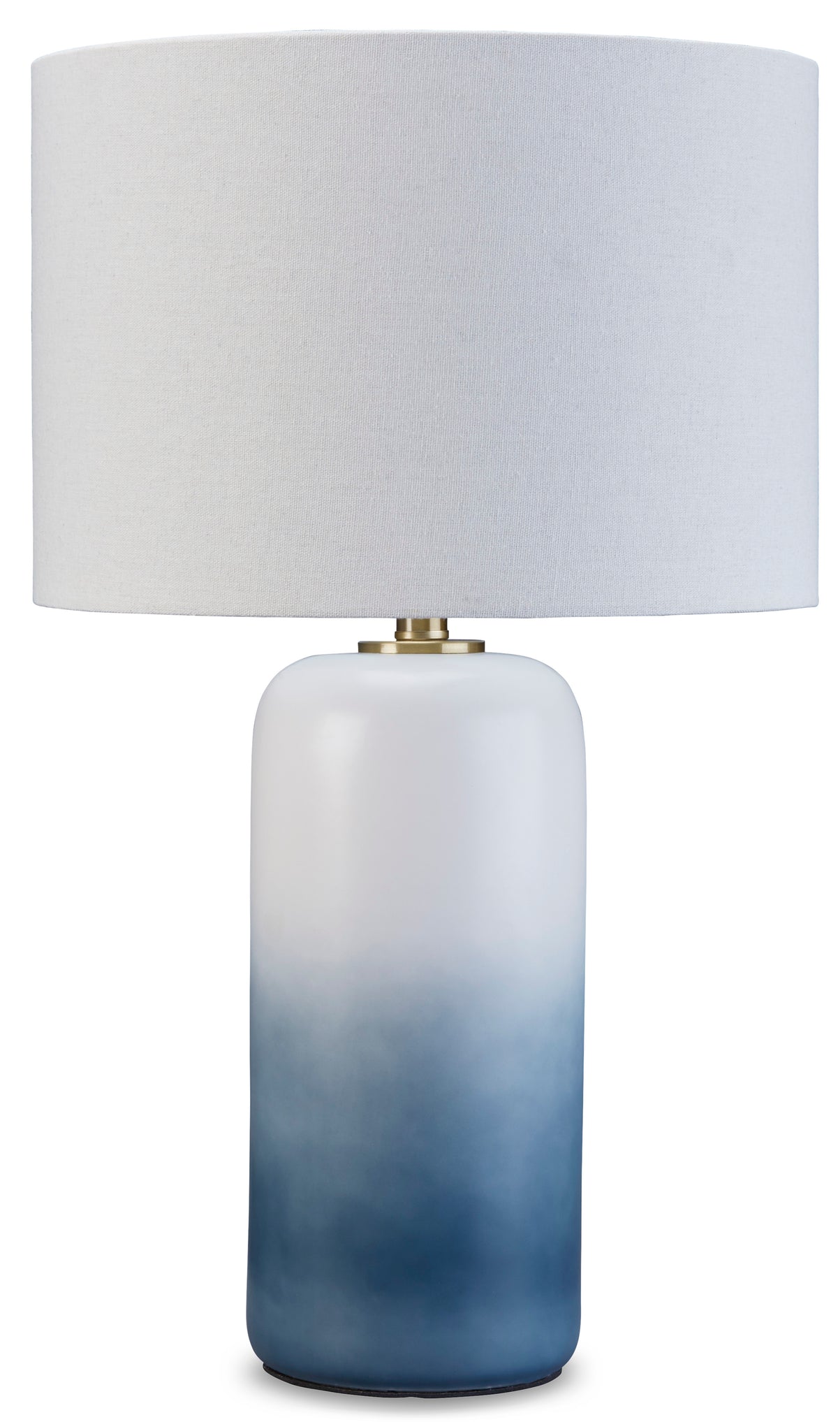 White/Teal table lamp, full product view