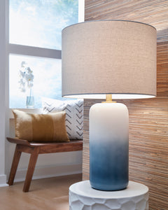 White/Teal table lamp, product view 2 - 2
