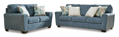 Blue / Sofa + Loveseat, complete matching set - 1