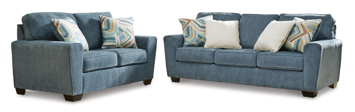 Blue / Sofa + Loveseat, complete matching set