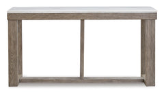 Brown/Ivory Marble-Top Console Table, product view 2 - 2