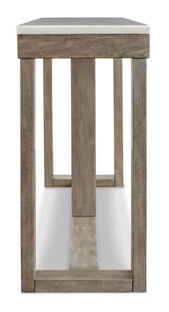 Brown/Ivory Marble-Top Console Table, product view 3 - 3