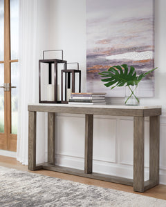 Brown/Ivory Marble-Top Console Table, product view 6 - 6