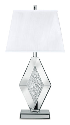 Silver Finish table lamp, full product view - 1