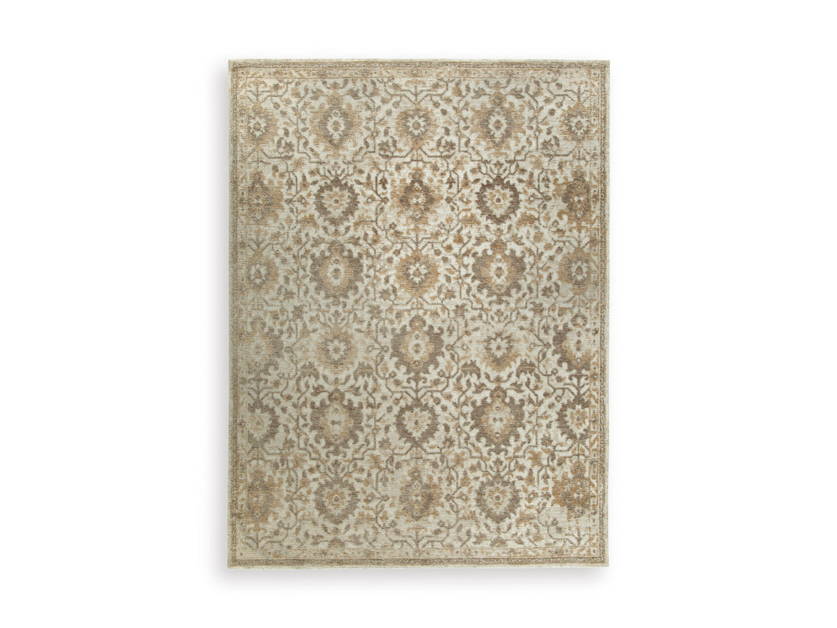 Ivory/Taupe/Camel 108" x 144", complete rug product view