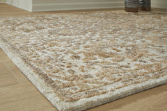 Ivory/Taupe/Camel 108" x 144", pile and edge detail - 3