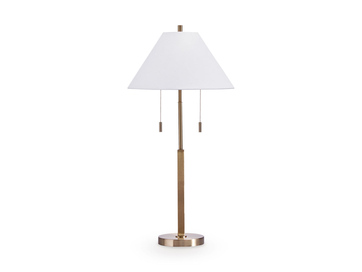 Gold Finish table lamp, full product view