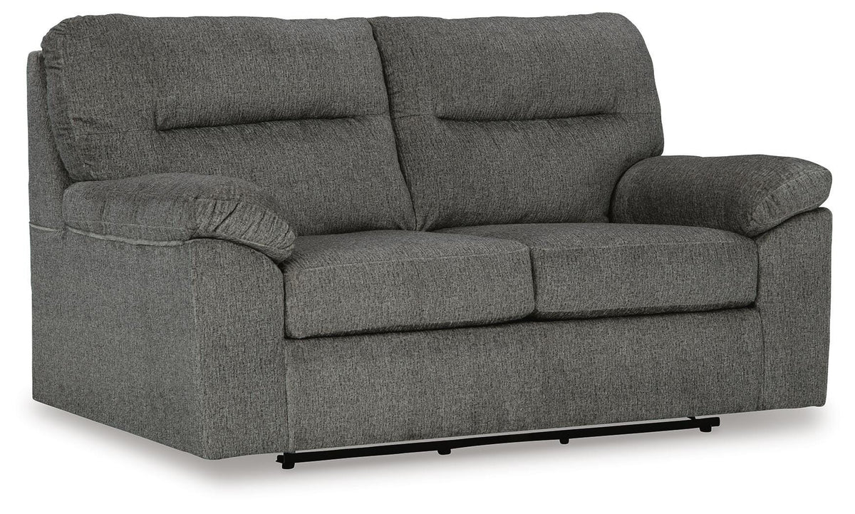 Mineral, complete glider loveseat angle view