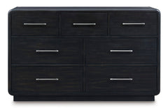Black, full front view of dresser - 3