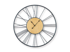 Black/Natural Brockett wall clock, full product view - 1