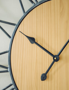 Black/Natural Brockett wall clock, product view 4 - 4