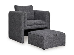 Charcoal/Black Accent Chair and Ottoman Set, full product view - 1