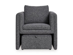 Charcoal/Black Accent Chair and Ottoman Set, product view 2 - 2