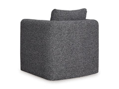 Charcoal/Black Accent Chair and Ottoman Set, product view 3 - 3