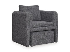 Charcoal/Black Accent Chair and Ottoman Set, product view 4 - 4