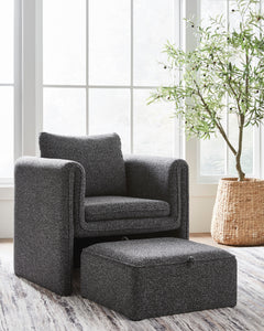 Charcoal/Black Accent Chair and Ottoman Set, product view 5 - 5