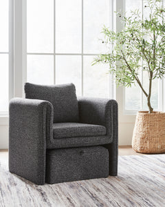 Charcoal/Black Accent Chair and Ottoman Set, product view 6 - 6